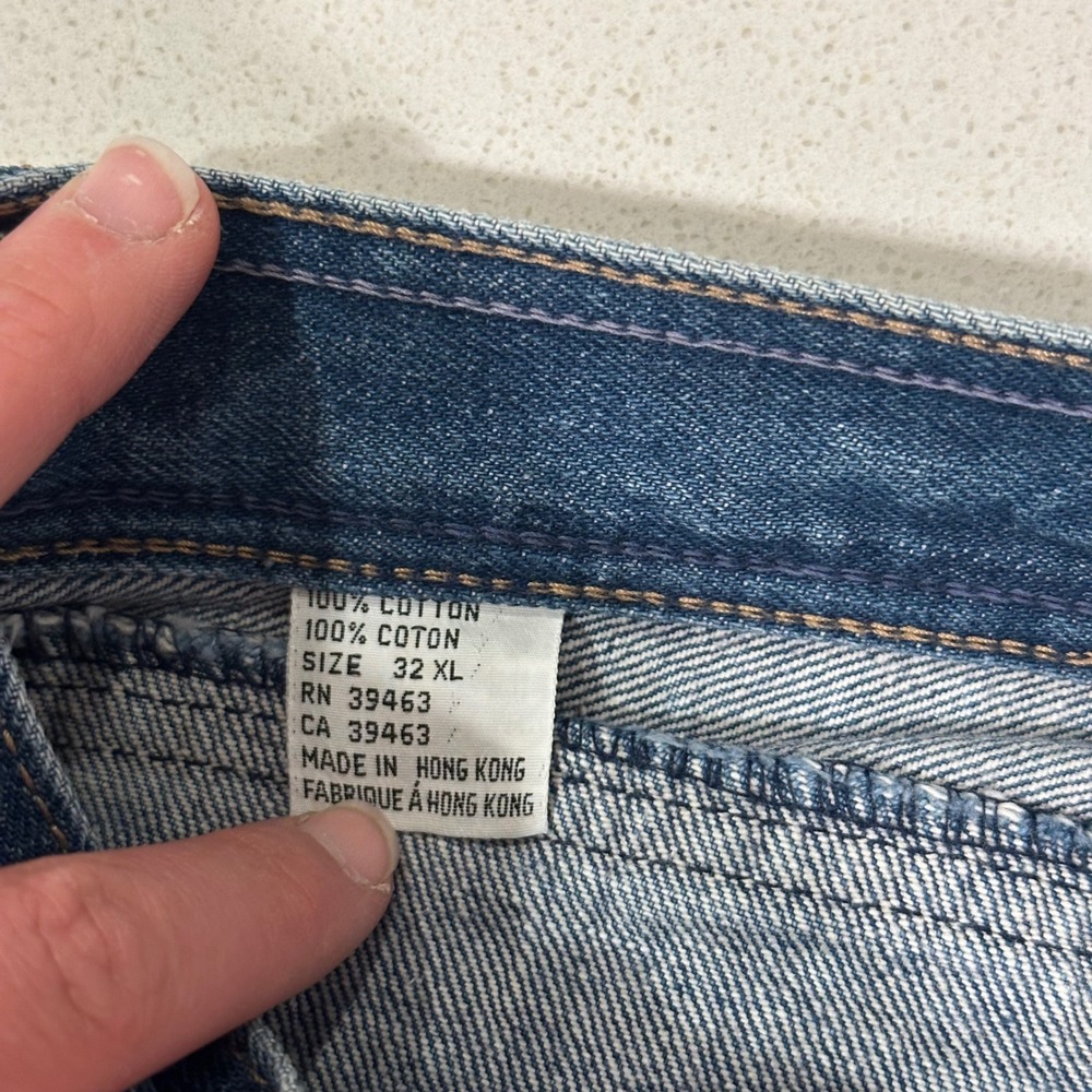 Vintage Viceroy Womens‎ Blue Denim Flare Jeans with Orange Stitching Size 28 x29 - Picture 11 of 12